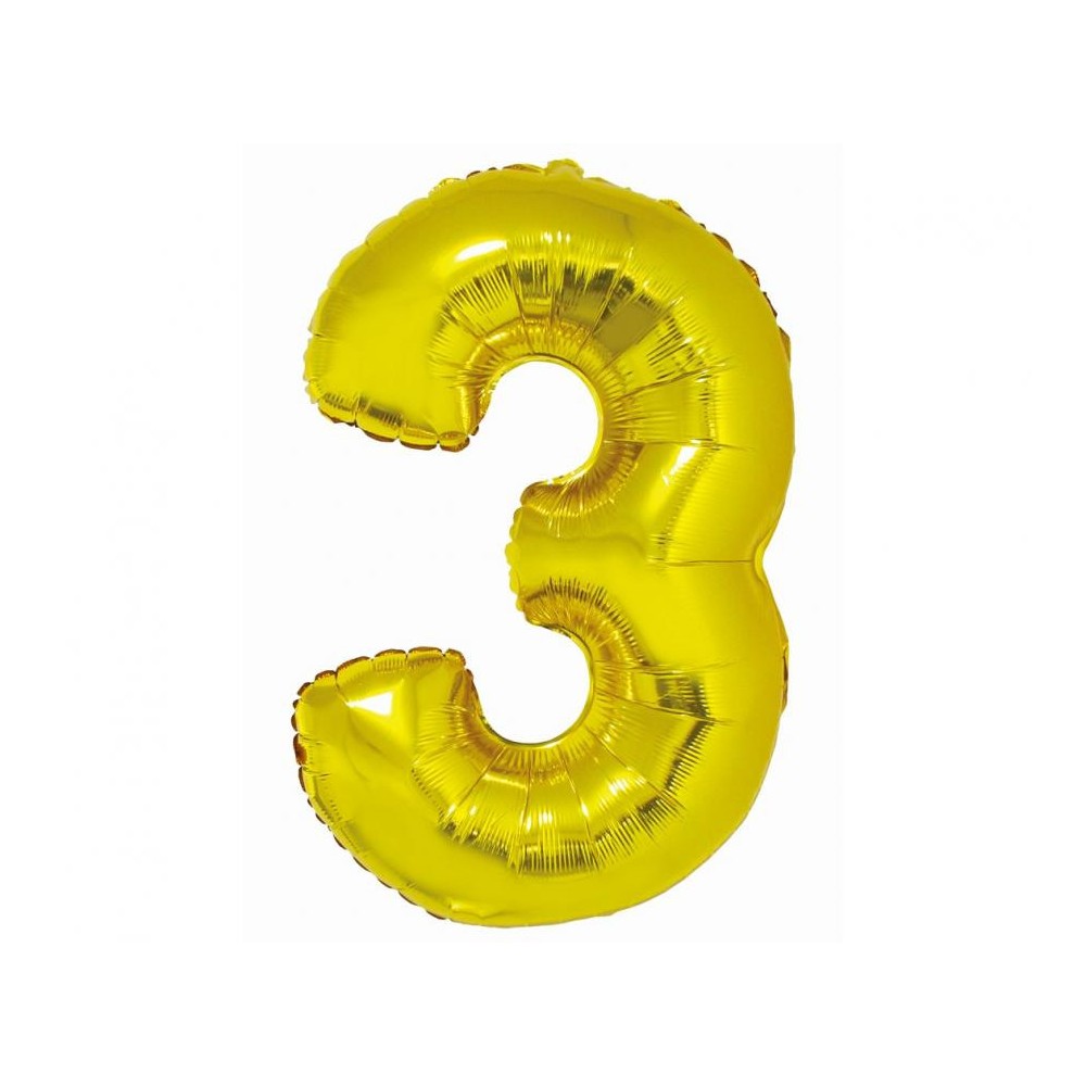 Number Gold Gold number 3 foil balloon 76 cm