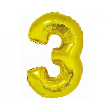 Number Gold Gold number 3 foil balloon 76 cm