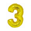Number Gold Gold number 3 foil balloon 76 cm