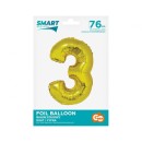 Number Gold Gold number 3 foil balloon 76 cm