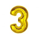 Number Gold Gold Number 3 Foil Balloon 92 cm