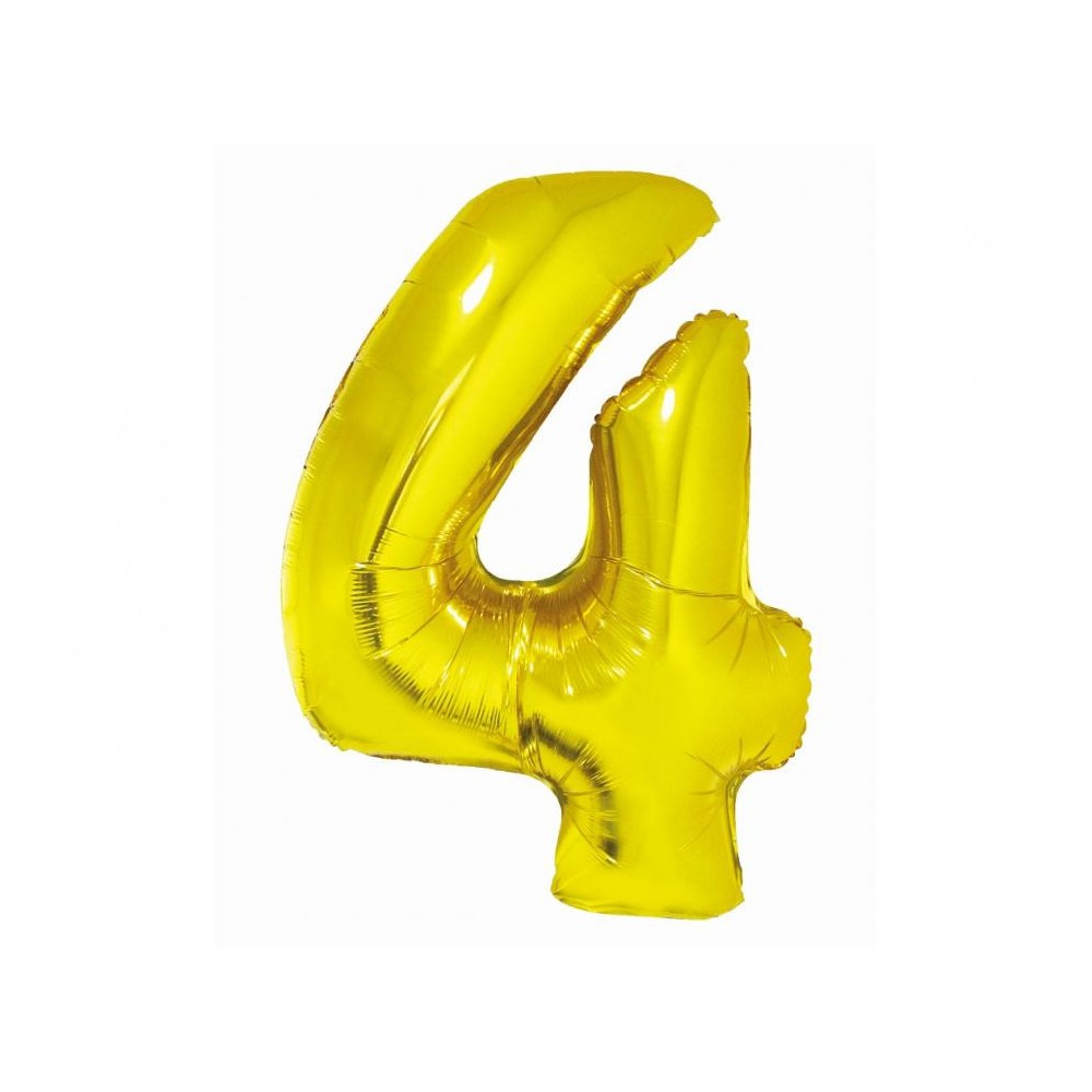 Number Gold Golden number 4 foil balloon 76 cm