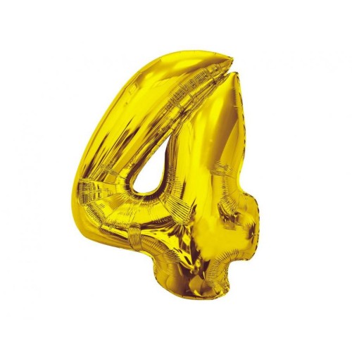 Number Gold Gold number 4 foil balloon 92 cm