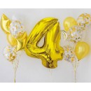 Number Gold Gold number 4 foil balloon 92 cm