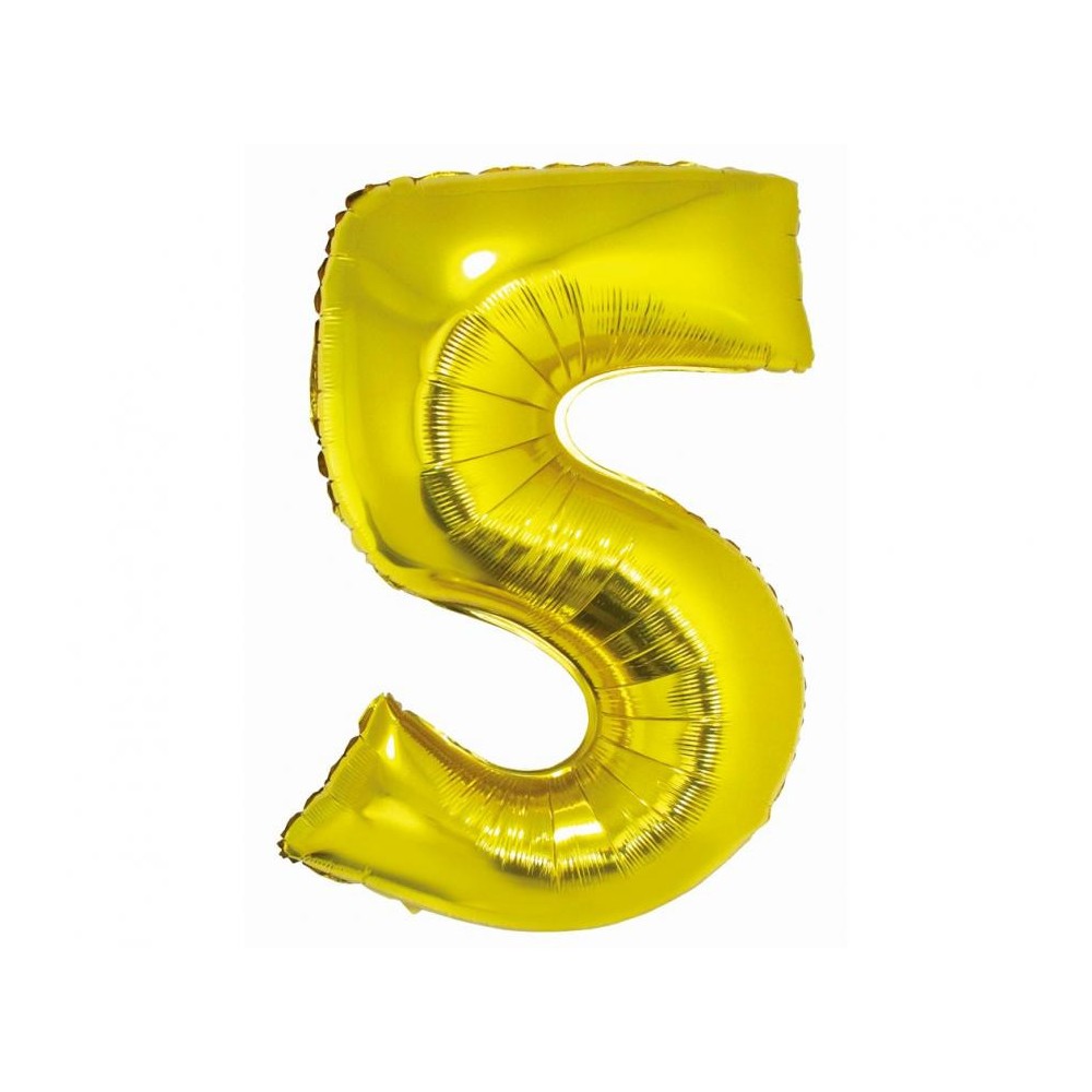Number Gold Gold Number 5 Foil Balloon 76 cm