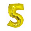 Number Gold Gold Number 5 Foil Balloon 76 cm
