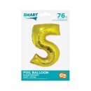 Number Gold Gold Number 5 Foil Balloon 76 cm