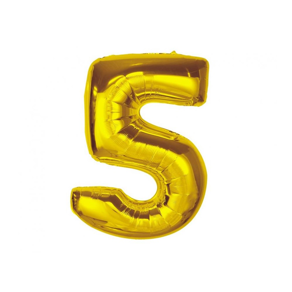 Number Gold Gold Number 5 Foil Balloon 92 cm