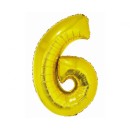 Number Gold Golden number 6 foil balloon 76 cm