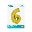 Number Gold Golden number 6 foil balloon 76 cm