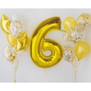 Number Gold Gold Number 6 Foil Balloon 92 cm