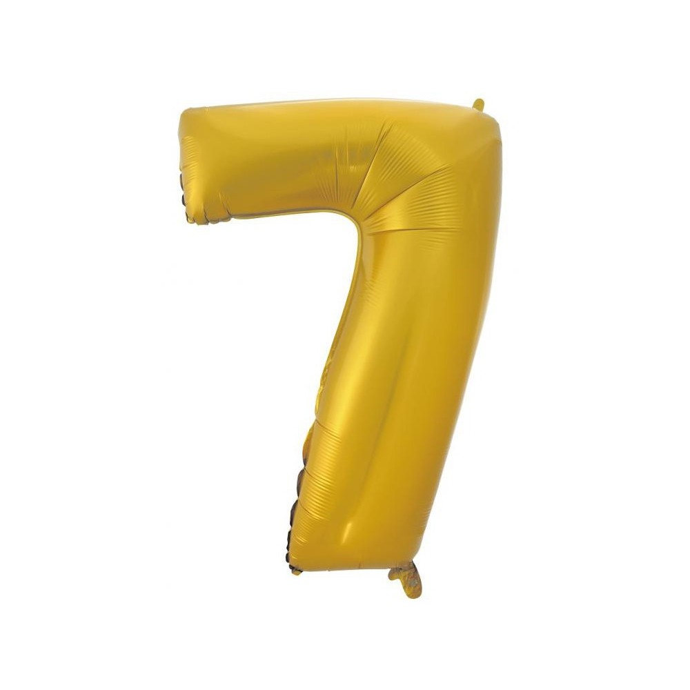 Number Gold Mat Gold Number 7 Foil Balloon 92 cm