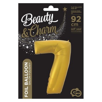 Number Gold Mat Gold Number 7 Foil Balloon 92 cm