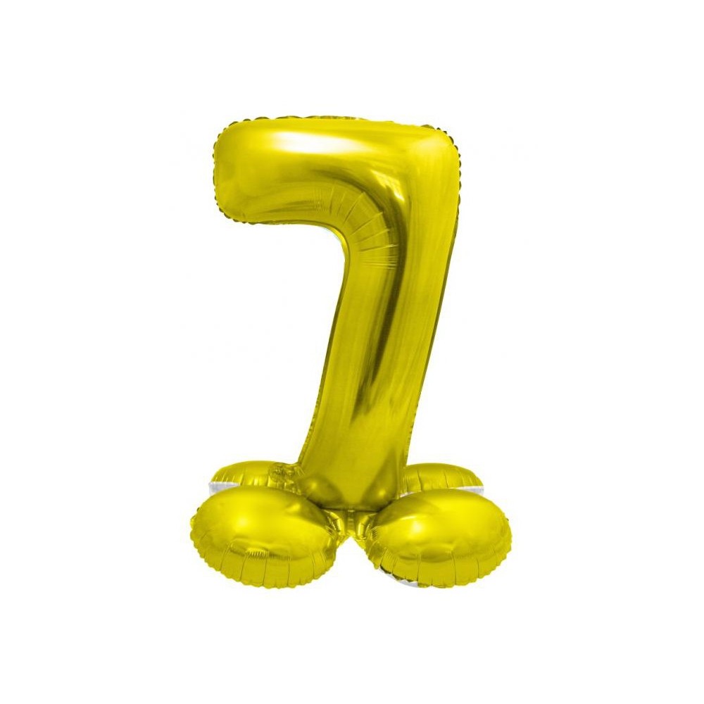 Number Gold Gold Number 7 Foil Balloon with Stand 72 cm