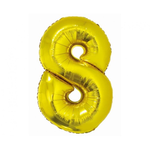 Number Gold Gold Number 8 Foil Balloon 76 cm
