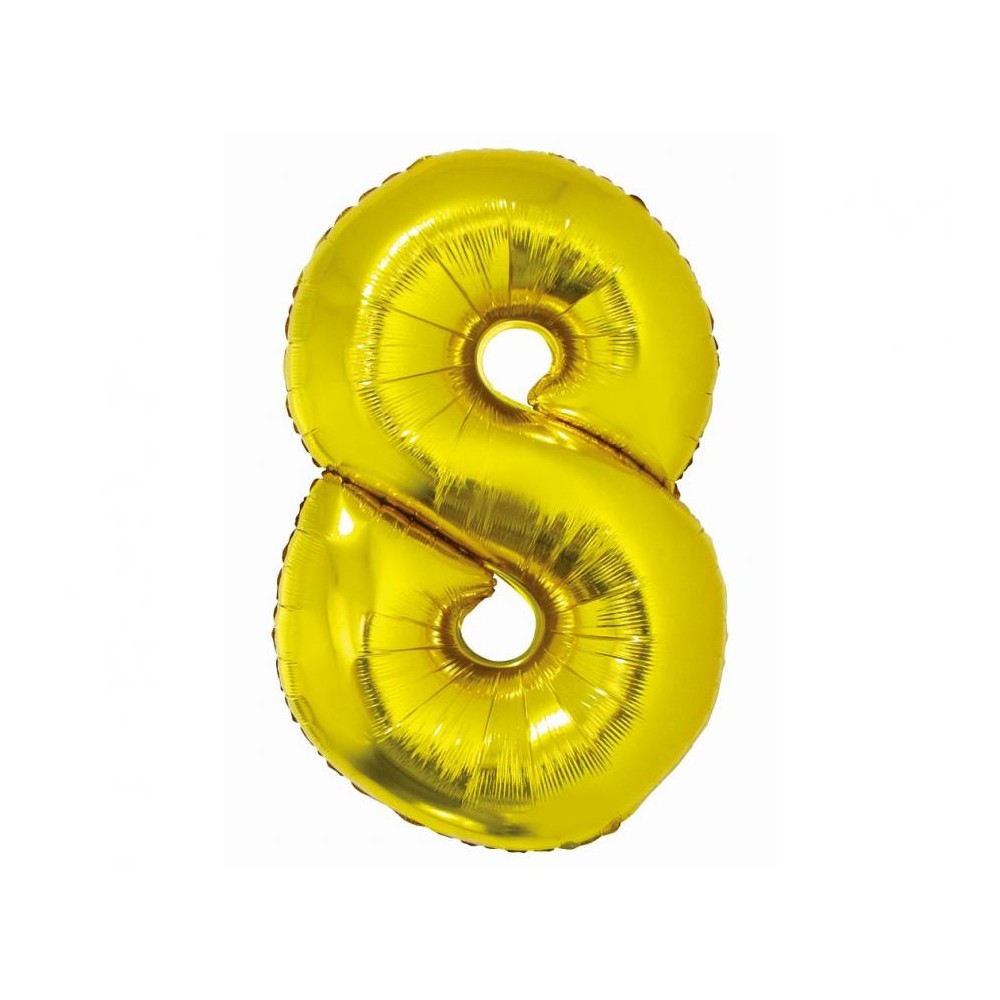 Number Gold Gold Number 8 Foil Balloon 76 cm