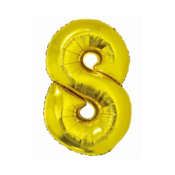 Number Gold Gold Number 8 Foil Balloon 76 cm