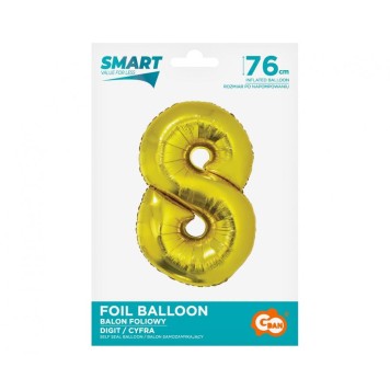 Number Gold Gold Number 8 Foil Balloon 76 cm
