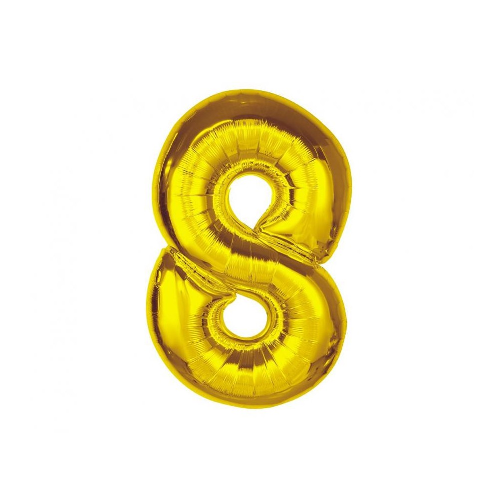 Number Gold Gold number 8 foil balloon 92 cm