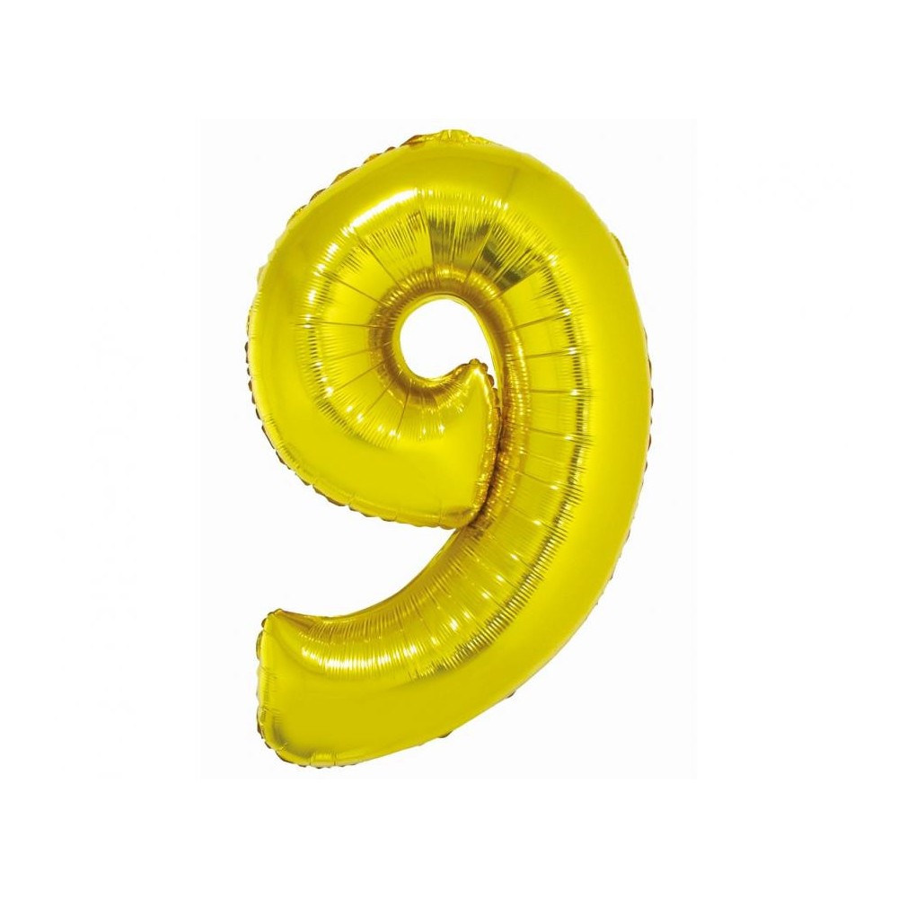Number Gold Gold Number 9 Foil Balloon 76 cm