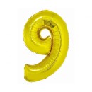 Number Gold Gold Number 9 Foil Balloon 76 cm