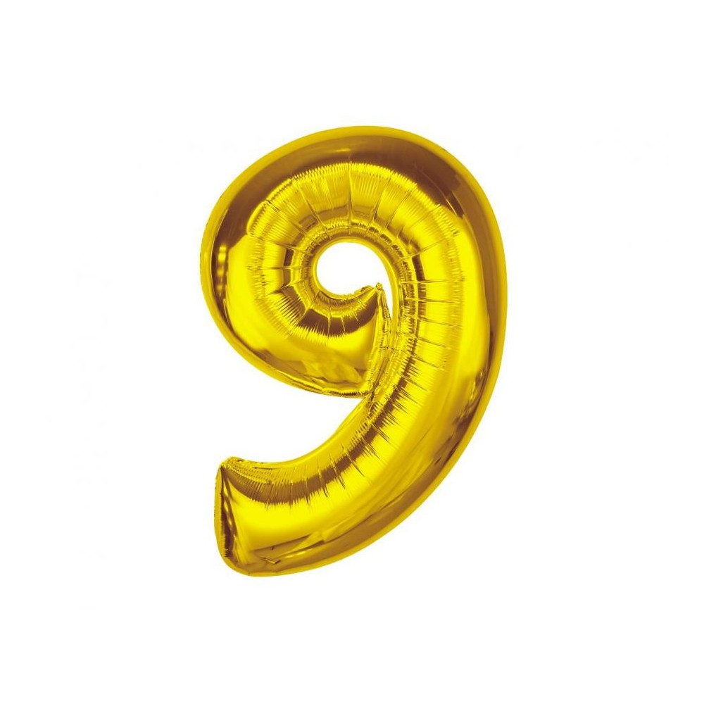 Number Gold Gold Number 9 Foil Balloon 92 cm