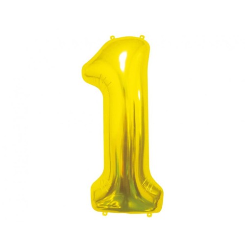 Number Gold, Number 1 Foil Balloon 85 cm