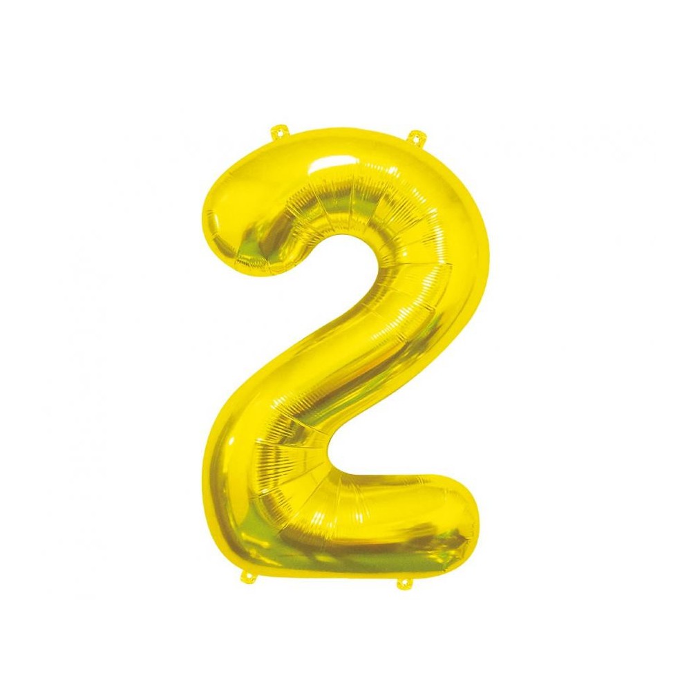 Number Gold, Number 2 foil balloon 85 cm