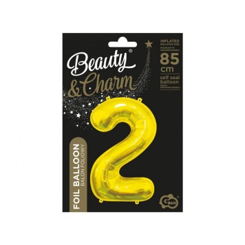 Number Gold, Number 2 foil balloon 85 cm