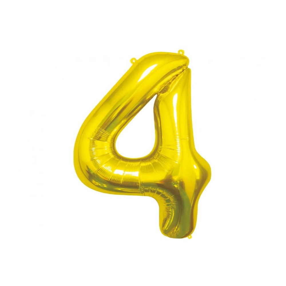 Number Gold, Number 4 Foil Balloon 85 cm