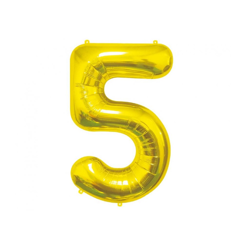 Number Gold, Number 5 foil balloon 85 cm
