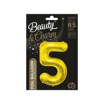Number Gold, Number 5 foil balloon 85 cm