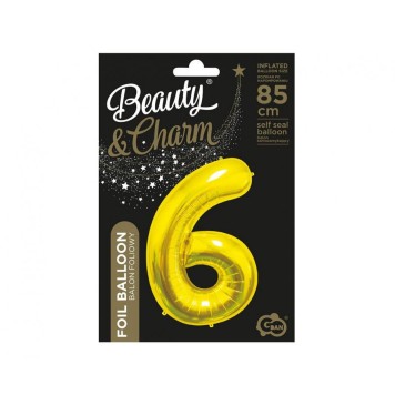 Number Gold, Gold Number 6 Foil Balloon 85 cm