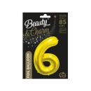 Number Gold, Gold Number 6 Foil Balloon 85 cm