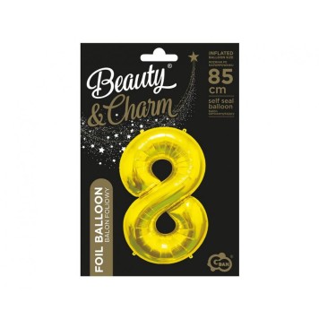 Number Gold, Gold number 8 foil balloon 85 cm