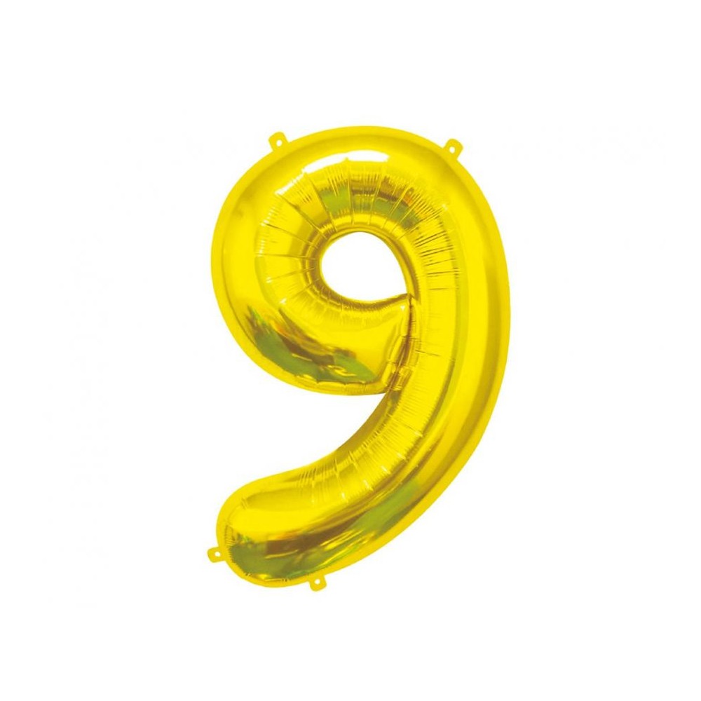 Number Gold, Gold Number 9 Foil Balloon 85 cm
