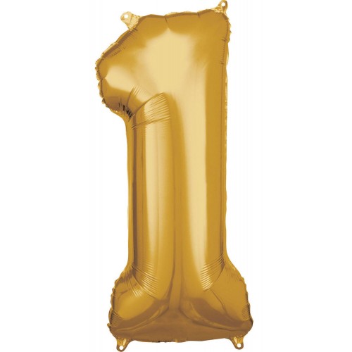 Number Gold, Giant Number 1 Foil Balloon 83*38 cm