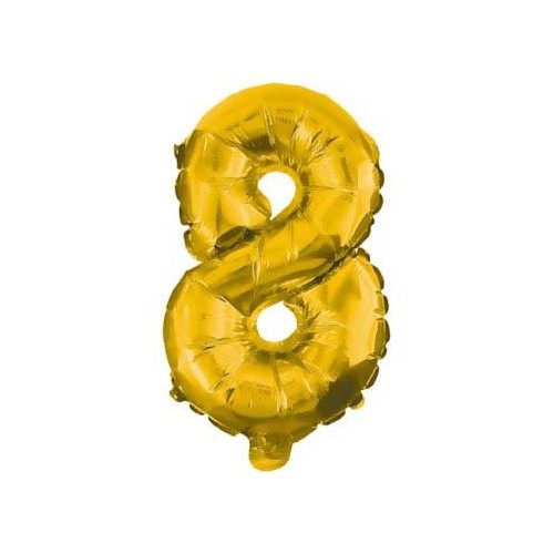 Number Gold, Giant 8 Number Foil Balloon 85 cm
