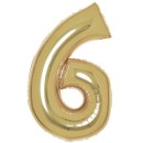 Number White Gold Gold number 6 foil balloon 92 cm