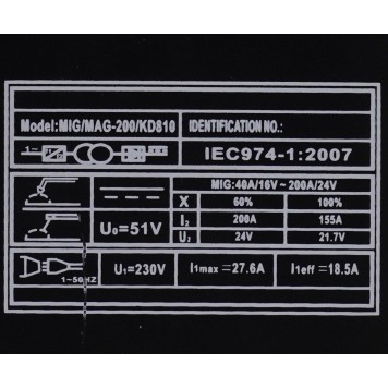 Spawarka Inwertorowa MIG/MAG 200A KD810