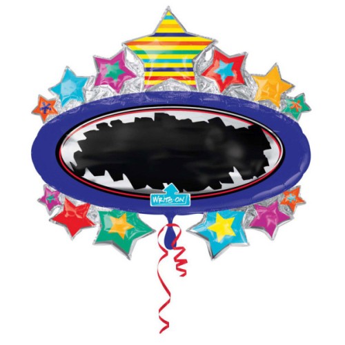Colour Black Board Star foil balloon 78 cm