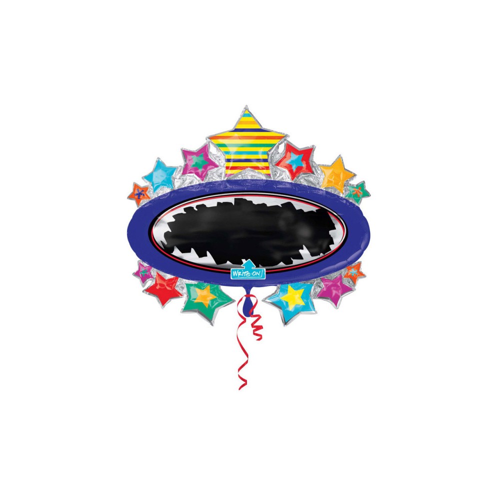 Colour Black Board Star foil balloon 78 cm