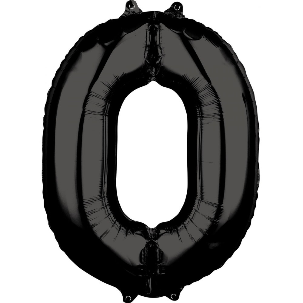 Number Black  Number 0 Foil Balloon 66x50 cm