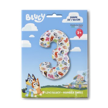 Bluey Friends Number 3 foil balloon 66 cm