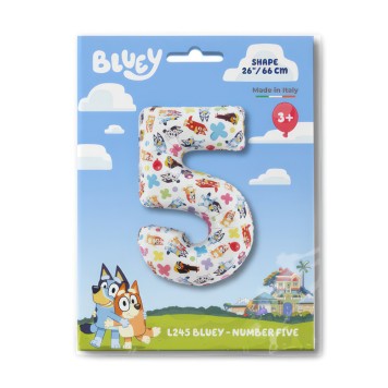 Bluey Friends Number 5 foil balloon 66 cm
