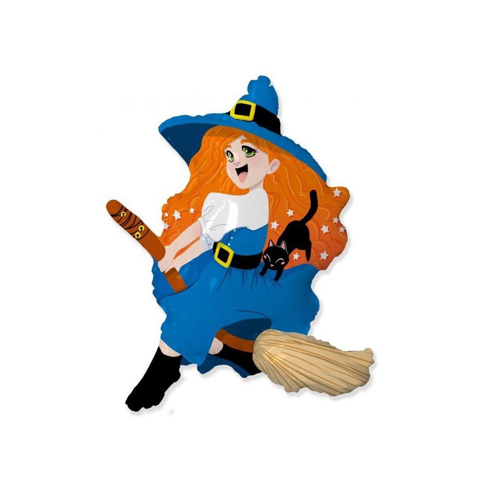 Witch Broom foil balloon 61 cm (WP)
