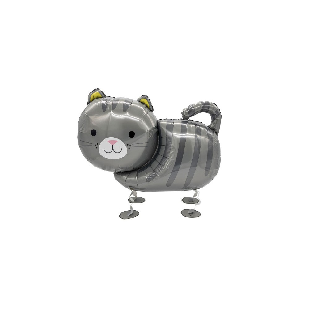 Cat Grey walking foil balloon 75 cm