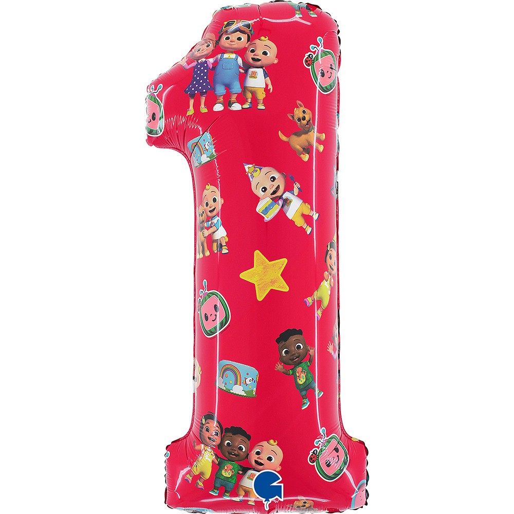 Cocomelon Red Number 1 foil balloon 66 cm