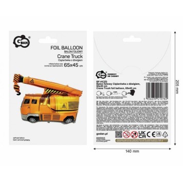 Car Crane Crane Foil Balloon 65 cm