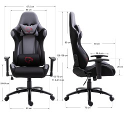 FOTEL GAMINGOWY MATERIAŁOWY F4G FG38 SZARY